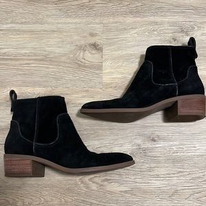 Dolce Vita Able Western Boots: black suede booties